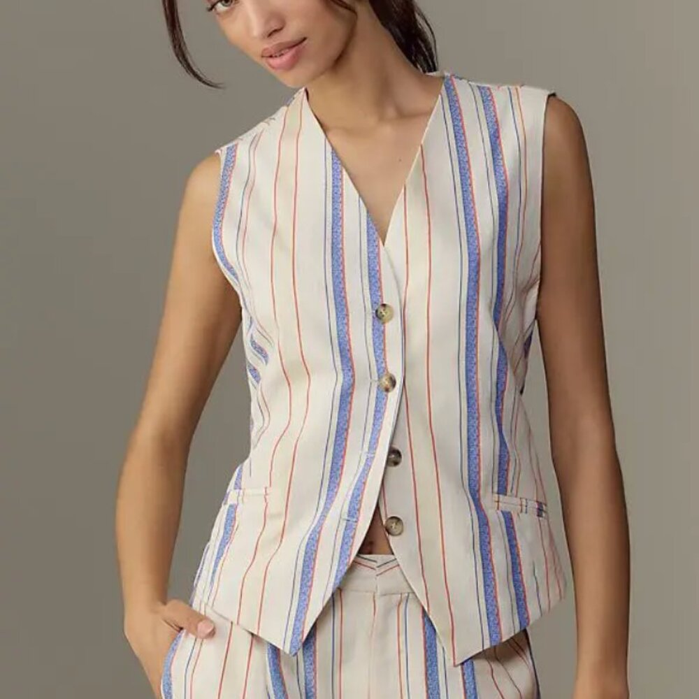 &.Layered Sleeveless Striped Vest from Anthropologie